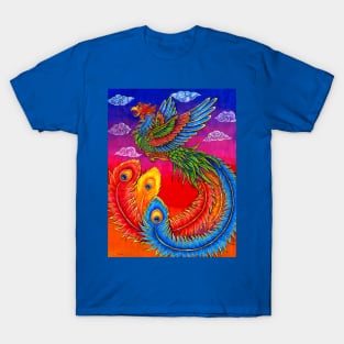 Fenghuang Chinese Phoenix Rainbow Bird T-Shirt